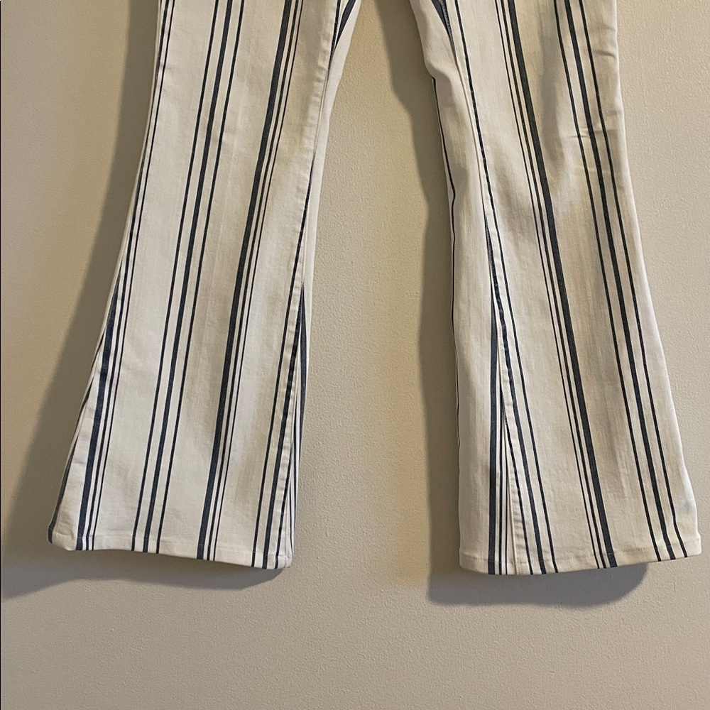 Frame‎ Le High Flare Jeans Women’s Size 26 High Rise Birkin Stripe White Blue - Picture 6 of 11